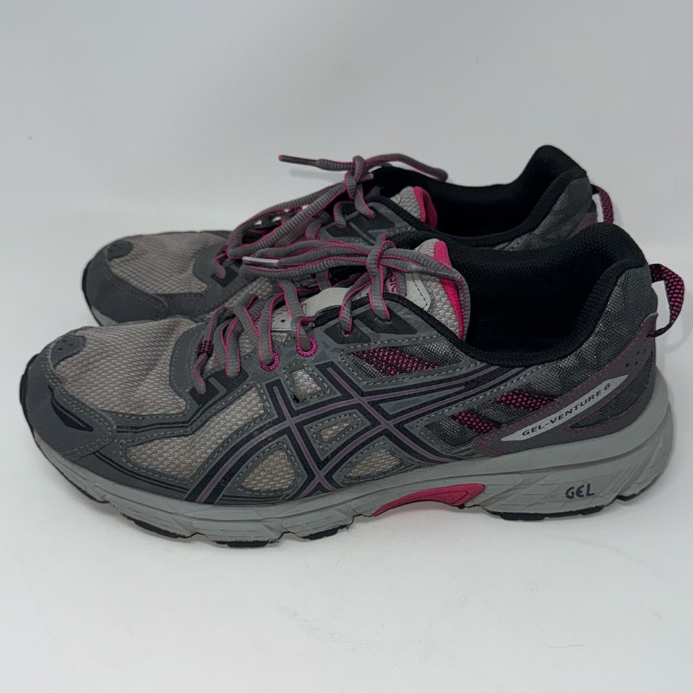 ASICS Women's Gel Venture 6 Running Tennis Shoes Sneakers Size 11 Gray Pink